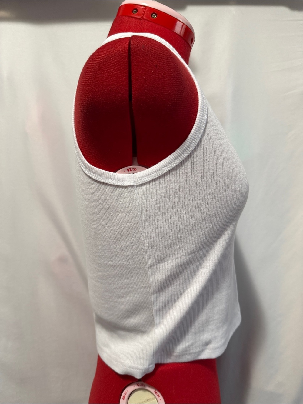 White Ribbed Tank Top Like New - Picture 4 of 4